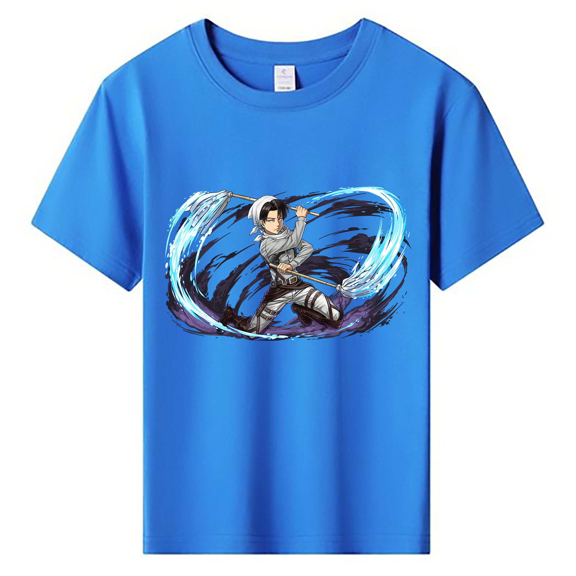 （画像用） 進撃の巨人 リヴァイ·アッカーマン Attack on Titan Levi Ackerman 綿100％キッズTシャツ（フロントプリント）